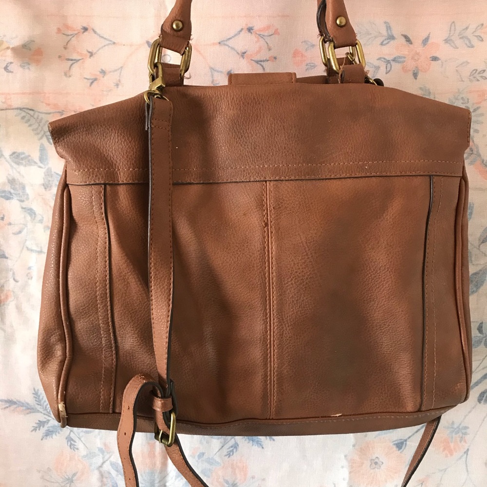 Merona Brown Faux Leather Satchel Purse - Picture 11 of 14